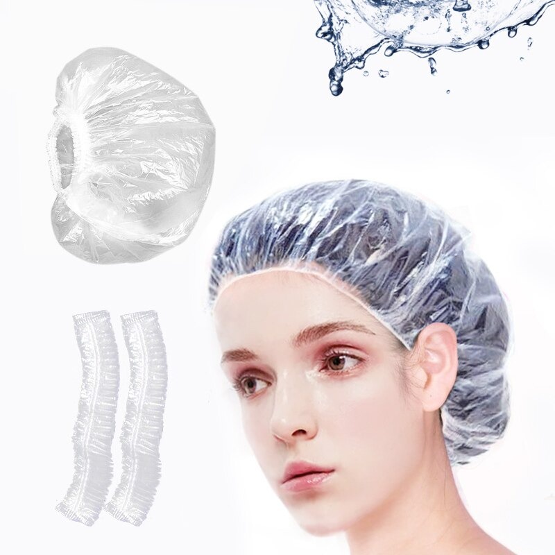 Penutup Rambut Kepala Mandi Plastik Penutup Pelindung Kepala Anti Debu Cat Rambut Shower Cap