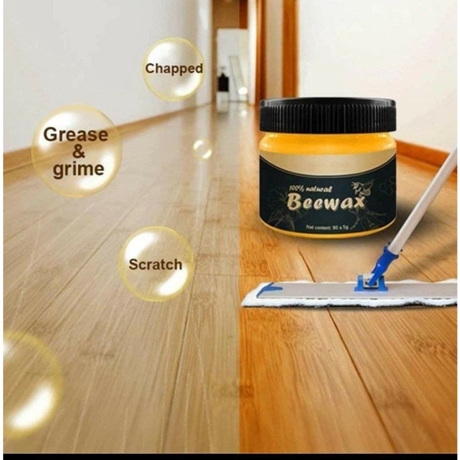 Pembersih Pengkilap Pelapis Pelindung Pemoles Meja Kursi Lemari Lantai Furniture Furnitur Kayu Beewax Wood Seasoning Polish Gel Lilin Lebah Alami Original Penghilang Kusam Kotor Berdebu lecet minyak pada kayu