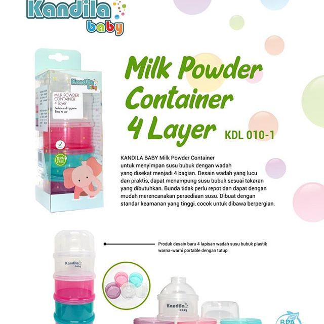 Castle - Kandila MIlk Powder Clear Container 3Layer &amp; $Layer Kandila Baby - Tempat Susu Formula kdl010-1 KDL010-2 KDL010-3