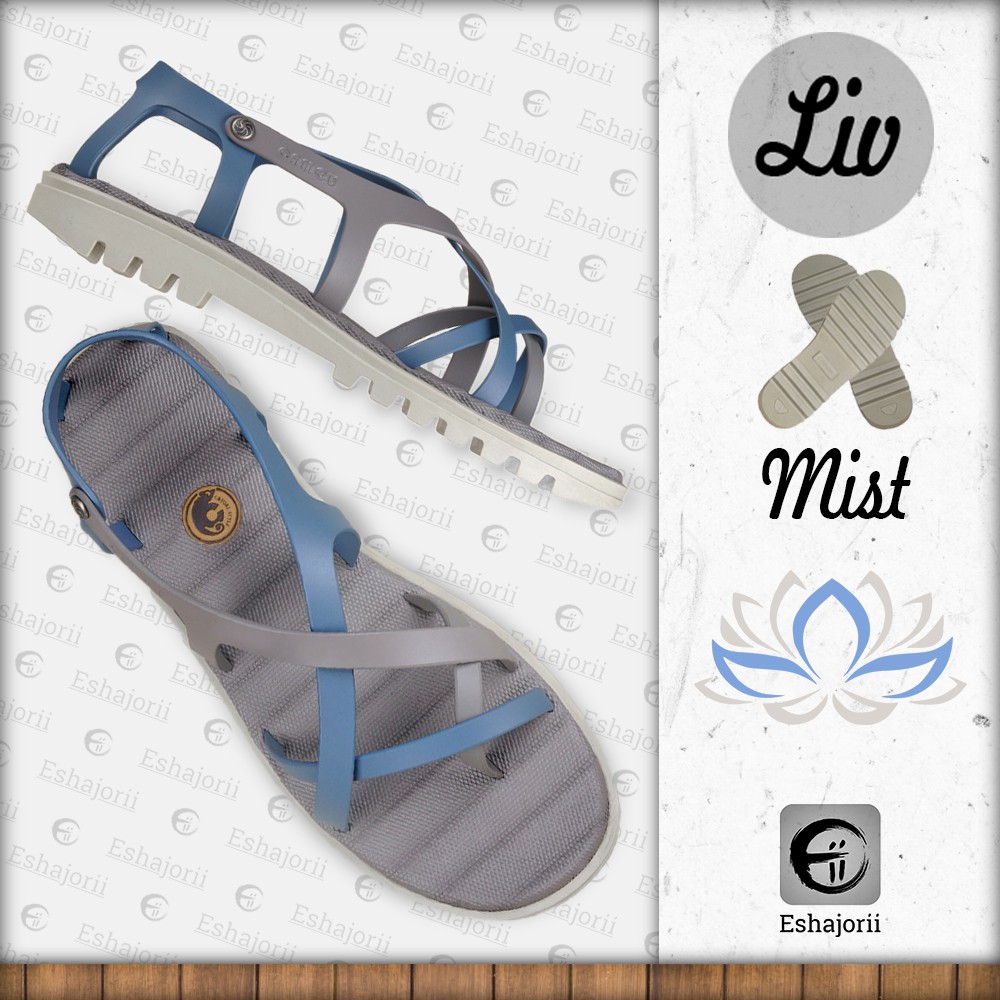 CAMOU - Liviana Mist - Sandal Tali Wanita Kasual Warna Biru Abu