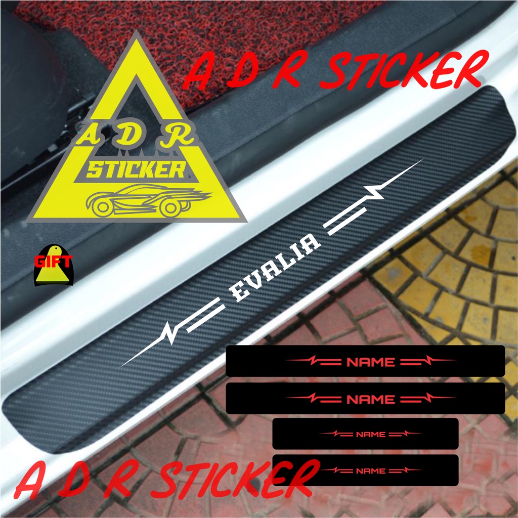 4 pecs stiker carbon 3D stiker pengaman pintu mobil nissan evalia stiker carbon 3d nissan evalia sti