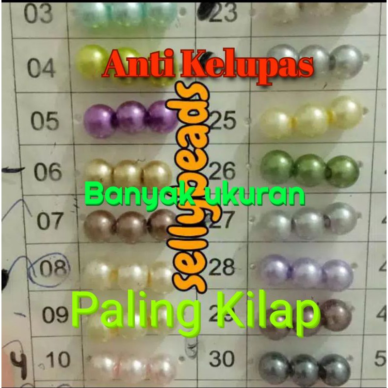 MUTIARA SINTETIS BERAT CONTOH ke 2 dari 5. PREMIUM 3mm 4mm 6mm PER KALUNG MUTSIN