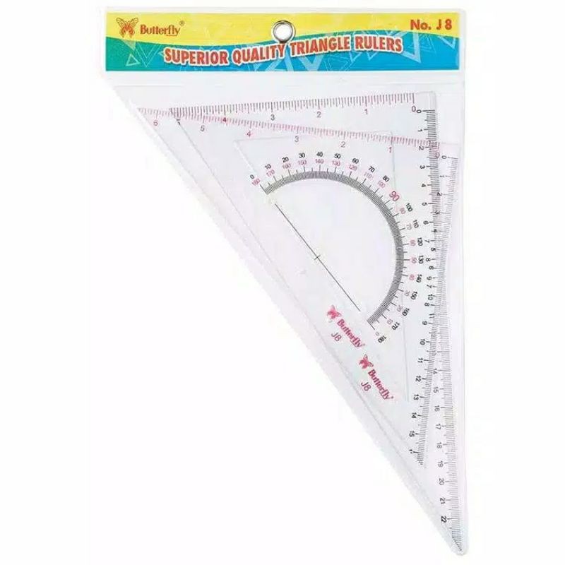 

Penggaris Segitiga BUTTERFLY Classic J-8 / no.8 per SET
