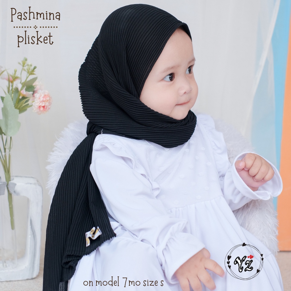 pashmina PLISKET INSTAN anak size S 0-3tahun