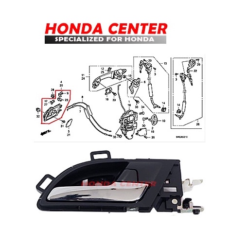 handle handel tarikan gagang pegangan bukaan pintu dalam depan kanan kiri  crv re gen3 2007 2008 2009 2010 2011 2012 72120-SWA