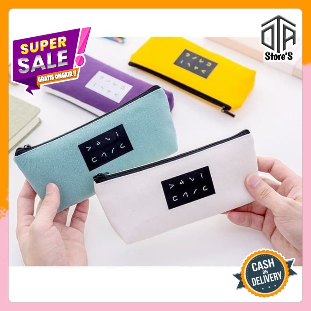 

Tempat Pensil Tulisan Jepang Printing Desgrib Alat Tulis Kotak Pencil Bolpoin Sekolah Pouch Kosmetik