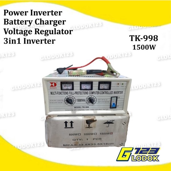 Power Inverter 3 in 1 DC AC Voltage Regulator Charger Cas Aki