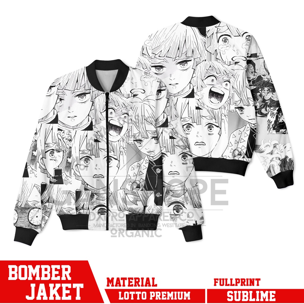 JAKET BOMBER ANIME DEMON SLAYER TANJIRO KAMADO ZENITSU AGATSUMA KIMETSU NO YAIBA FULLPRINT