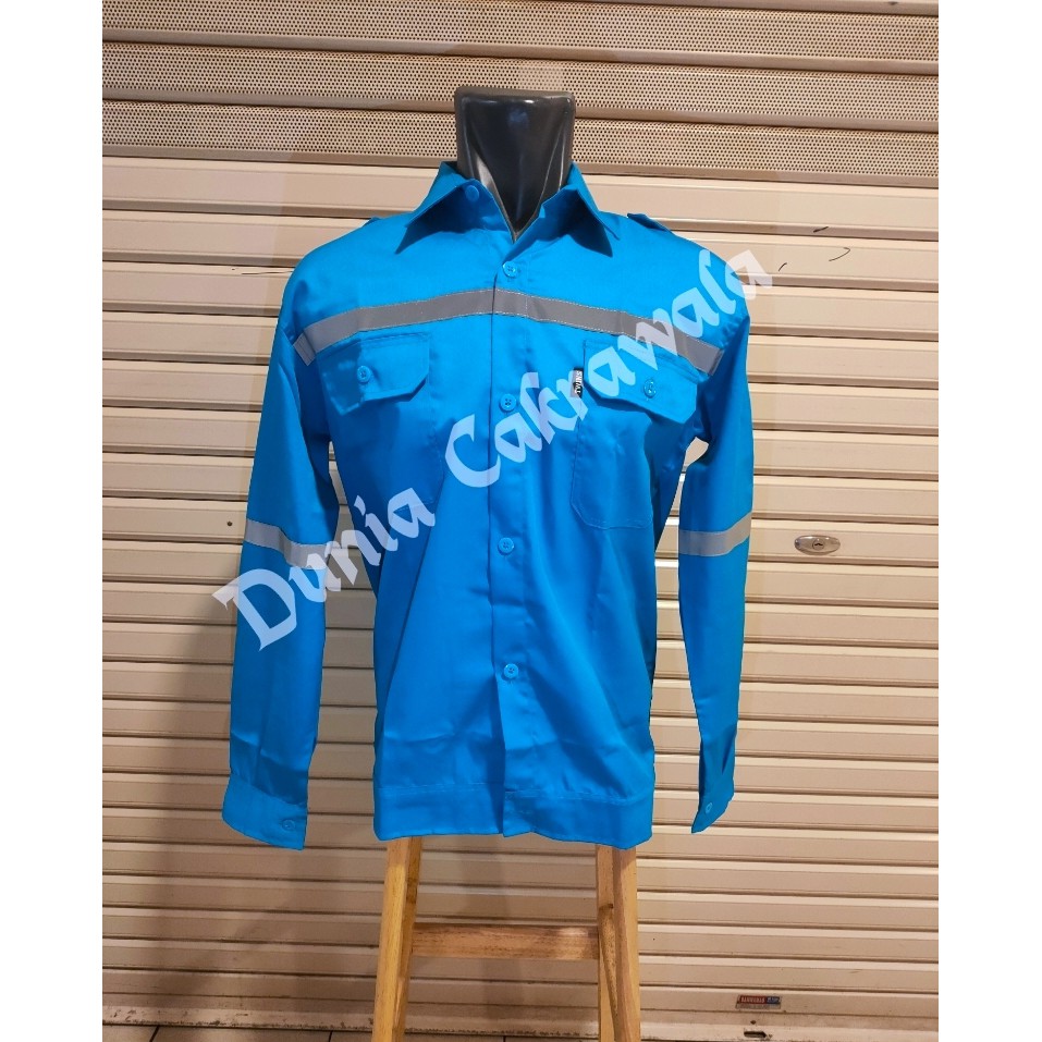 Baju Kerja Safety / Seragam Safety Twins Warna Pertamina / Baju Proyek