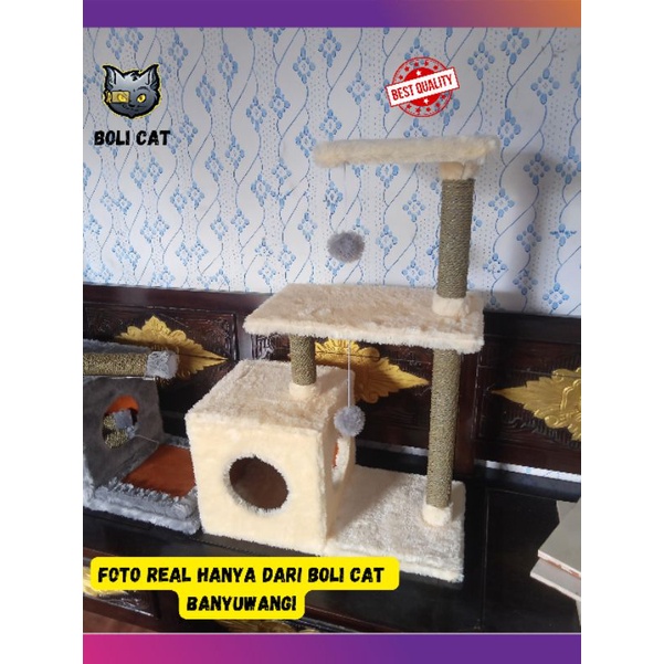 Cat tree cat condo  cat scratcher mainan kucing garukan kucing (Ready)