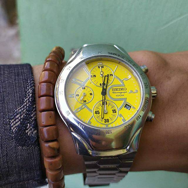 PRELOVED Jam SEIKO 7T92 chronograph original warna lemon second bekas