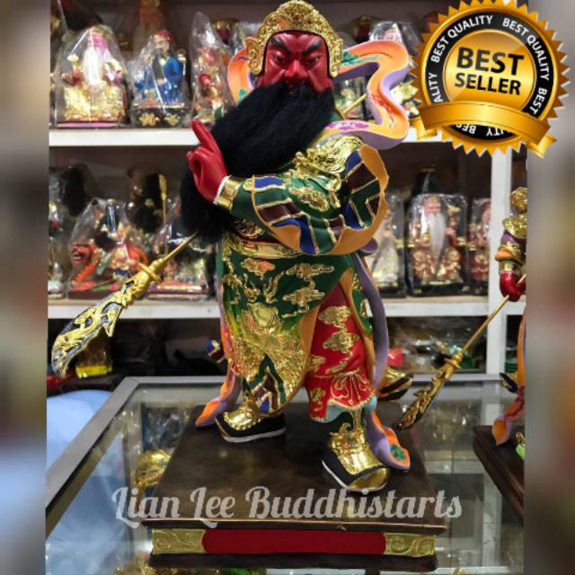 Patung kwankong guanyu full kayu uk 16 inch