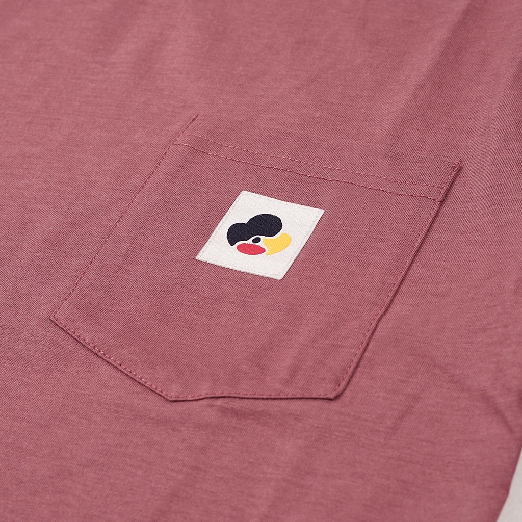Xofty Kaos Mono Pocket O-Neck T-shirt Cotton 30s Rose