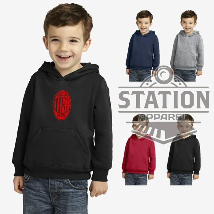 Jaket Sweater Hoodie Bola Anak Anak AC Milan by Kids Station