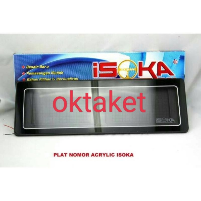 cover dudukan plat nomor Akrilik Isoka non led mobil universal