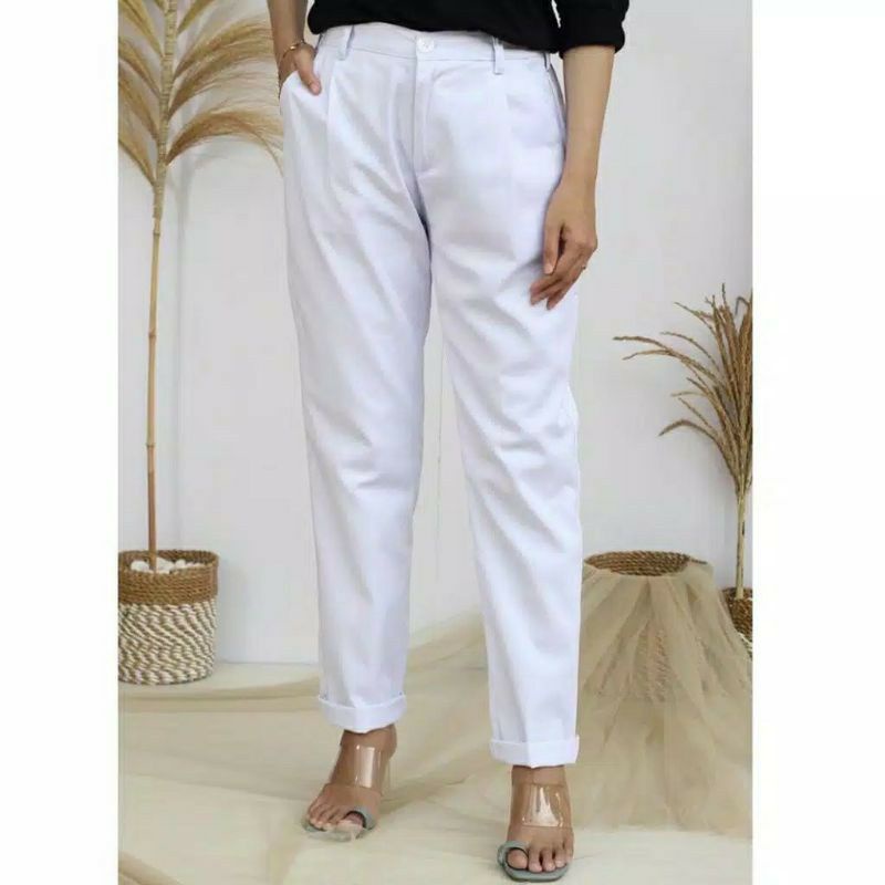 Celana Baggy Pant Super Jumbo XXL, 4L, 5L, 6L, 8L Chino Stret Resleting Cream Moca Capucino Hitam