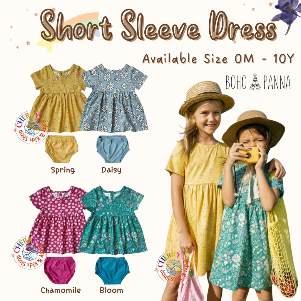 Bohopanna Short Sleeve Dress 6 Bulan - 10 Tahun Dress Anak Perempuan Disney Tinkerbell CBKS