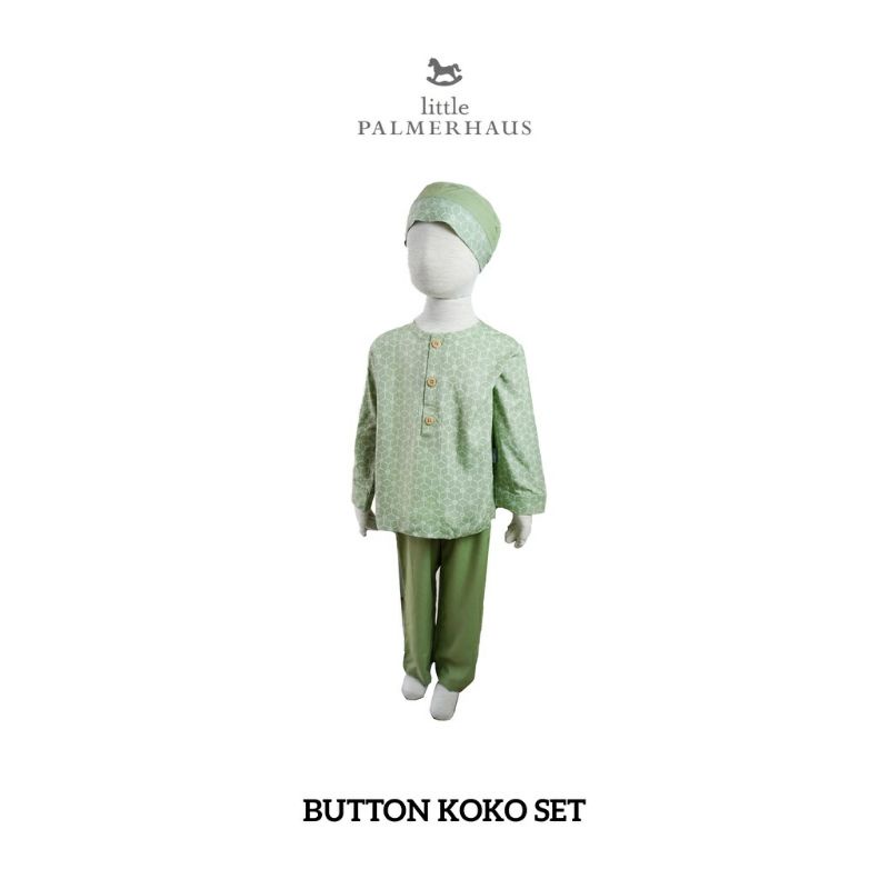 LITTLE PALMERHAUS BUTTON KOKO SET - stelan koko baju koko anak | baju muslim anak