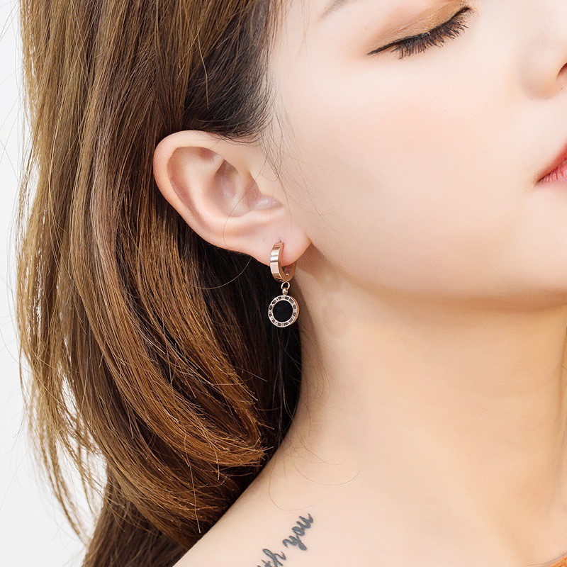 Anting hoop Wanita Titanium korea style Anti karat - ercassia