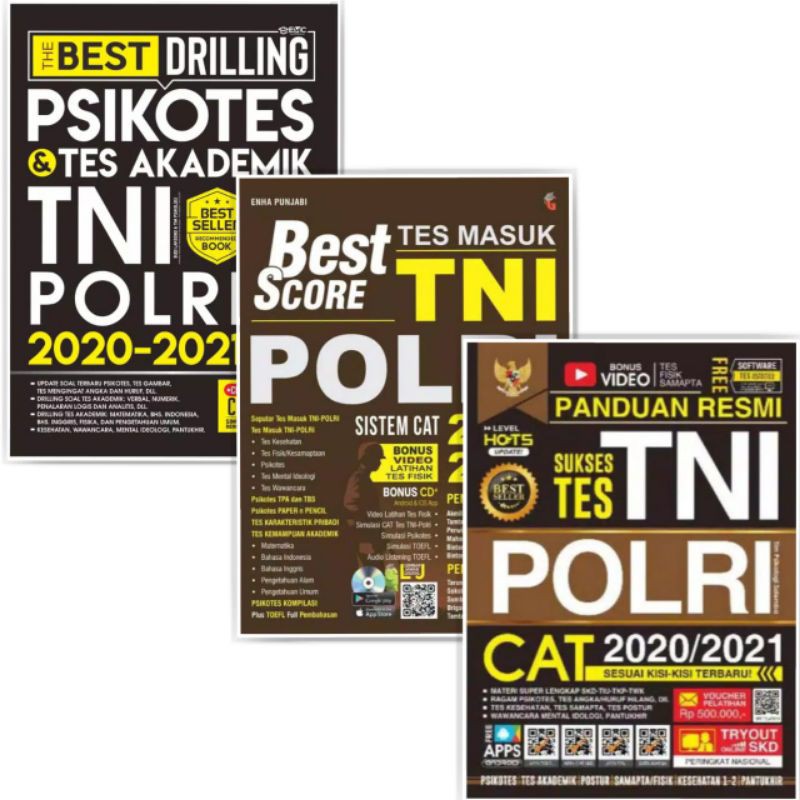 BUKU TNI POLRI BEST SCORE PSIKOTES TES AKADEMIK PANDUAN