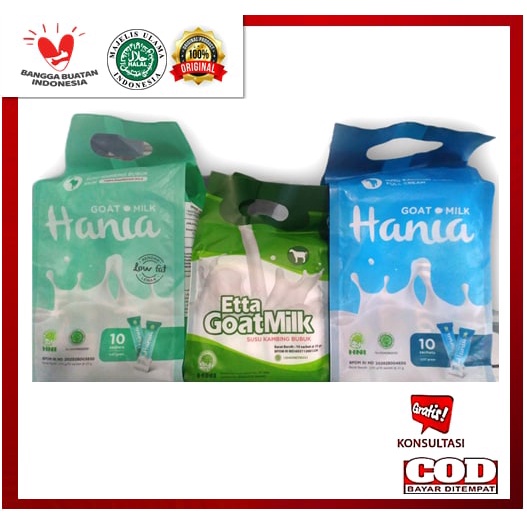 

Susu Kambing Ettawa / Susu Kambing Sannen Bebas Antibiotik - isi 10 Sachet