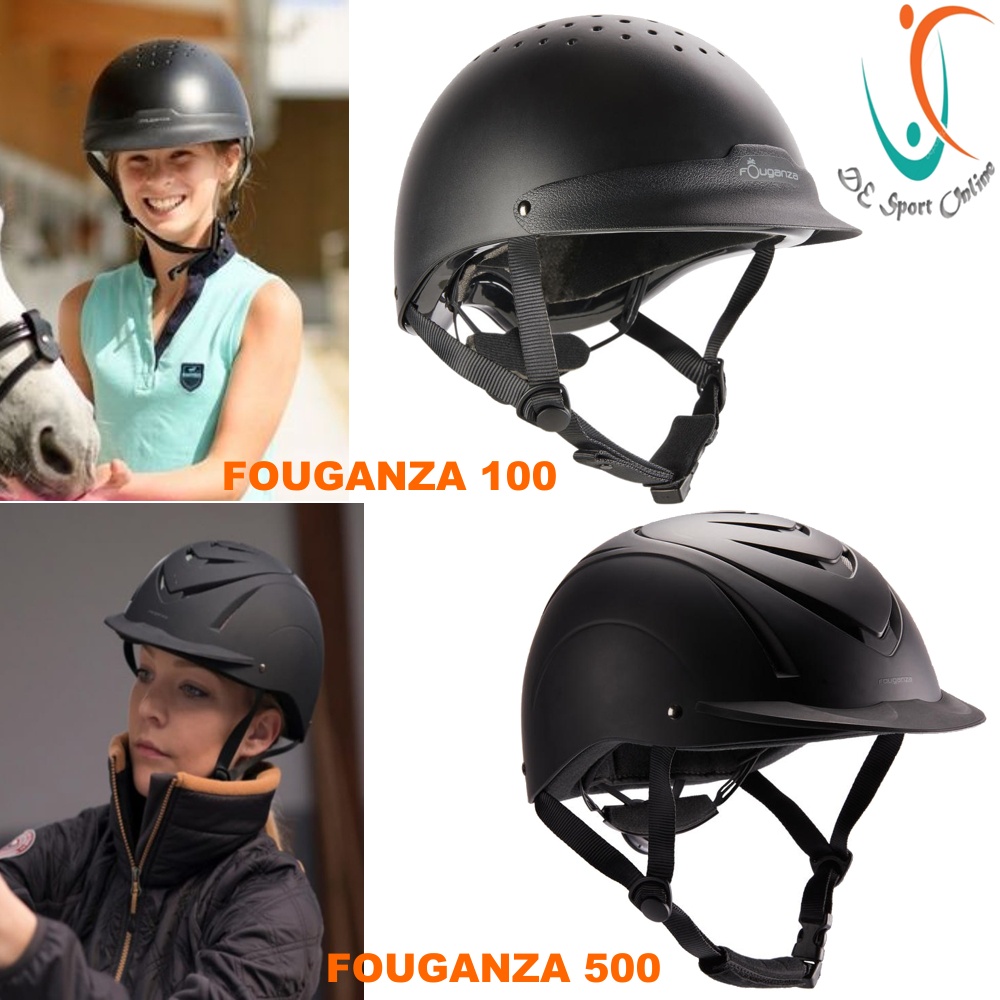 HELM BERKUDA FOUGANZA 100 &amp; 500 PRODUK IMPORT ORIGINAL FAOUGANZA HORSE RIDING HELMET HITAM