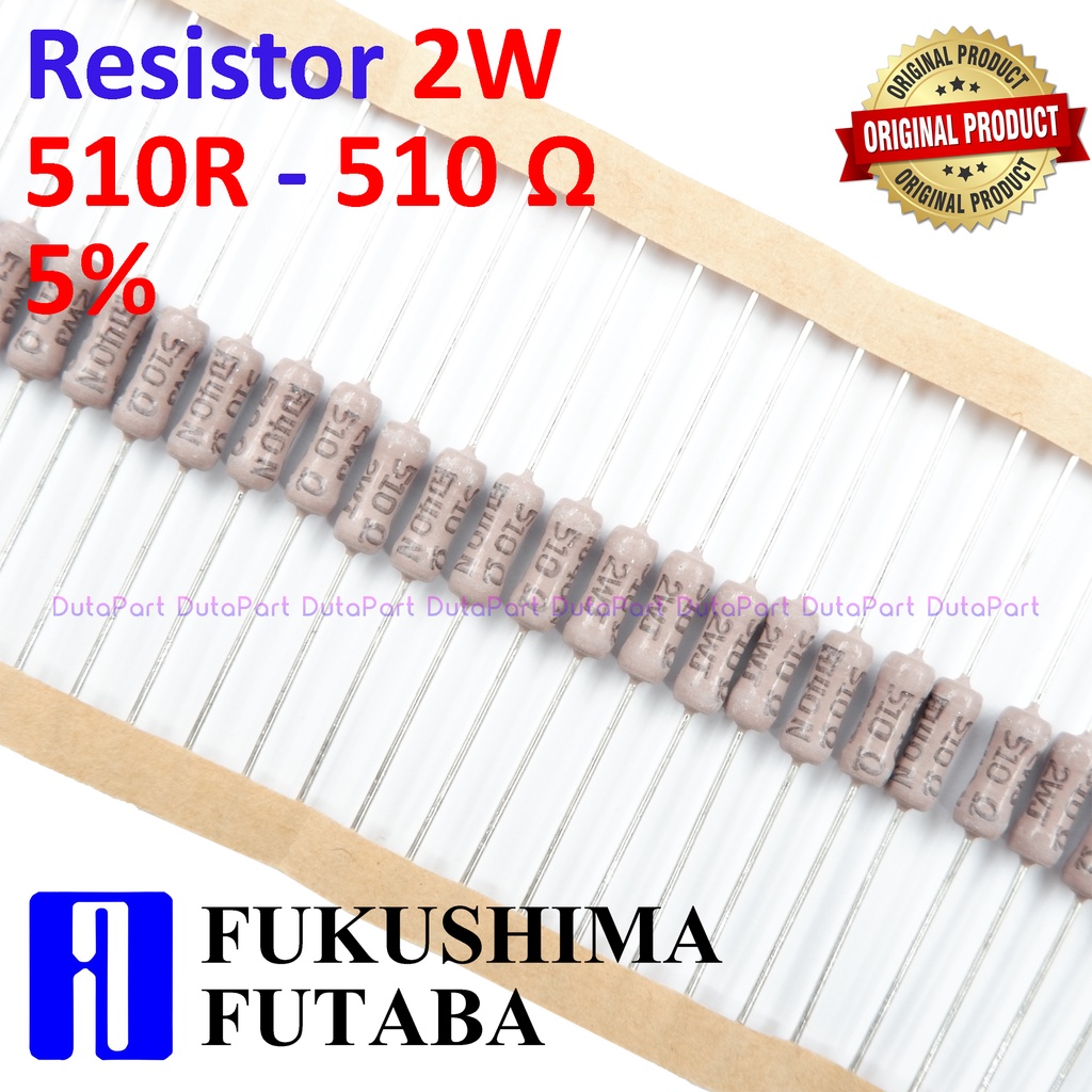 Resistor 510R Ohm 2 Watt 5% ORIGINAL FUTABA 2W 510 R HIGH QUALITY