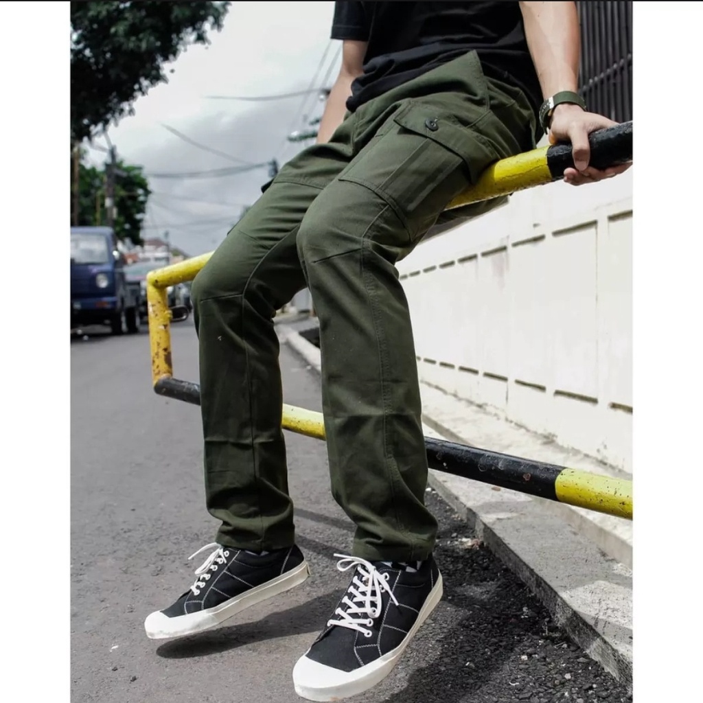 Celana Cargo Panjang b0sen0m Warna Greenarmy bahan Kualitas Premium Grade A