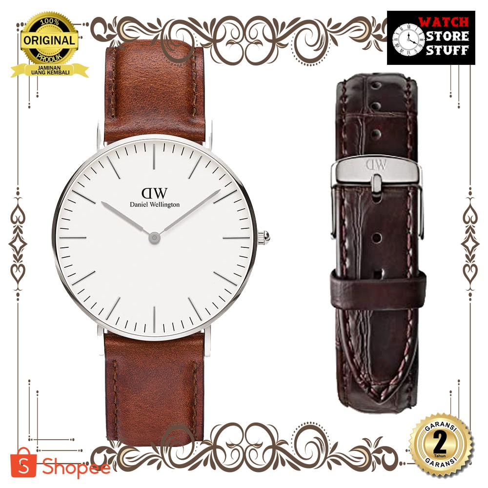 [ ORIGINAL DW - FREE STRAP KULIT ] JAM TANGAN PRIA WANITA | RANTAI | KULIT | KARET | MURAH | WANITA 