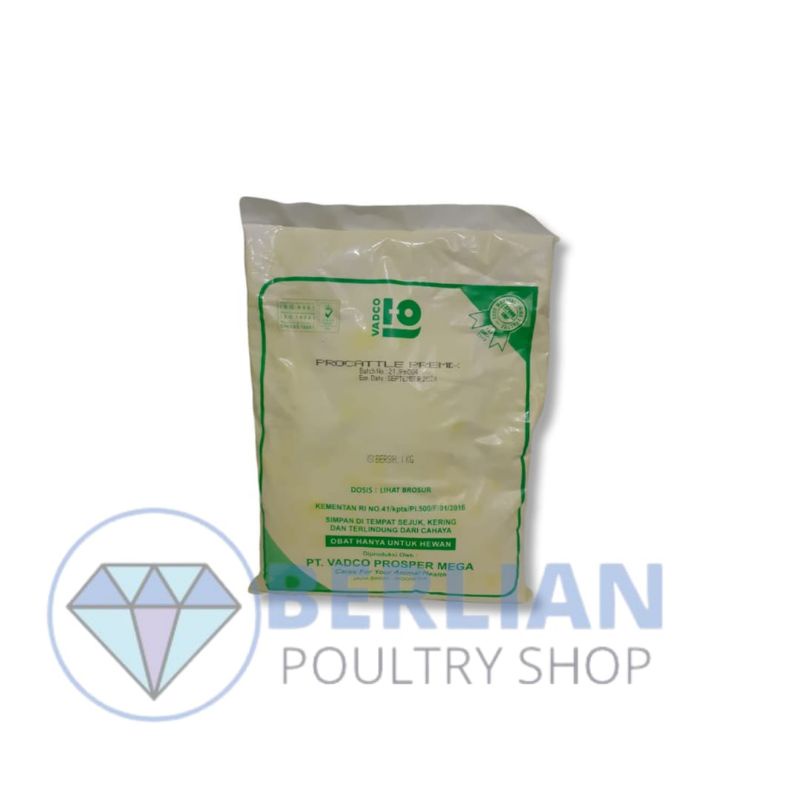 PROCATTLE PREMIX VADCO 1kg - Premix Sapi Vitamin Mineral Sapi Potong Perah Penggemukan Kambing Domba