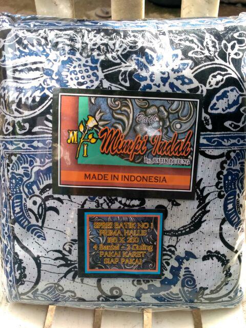 Sprei Batik Pekalongan Seprei Motif Cuwiri Exclussive Ukuran 180x200 Bantal 4 Guling 2