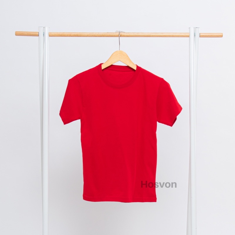 MERAH Cotton Combed 20s Lengan Pendek (PRIA &amp; WANITA)