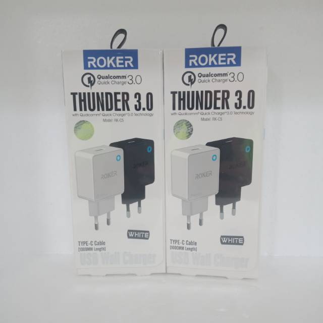 Travel Charger Casan ROKER Thunder Type C Qualcomm 3.0 RK-C5 Quick Charge Usb C