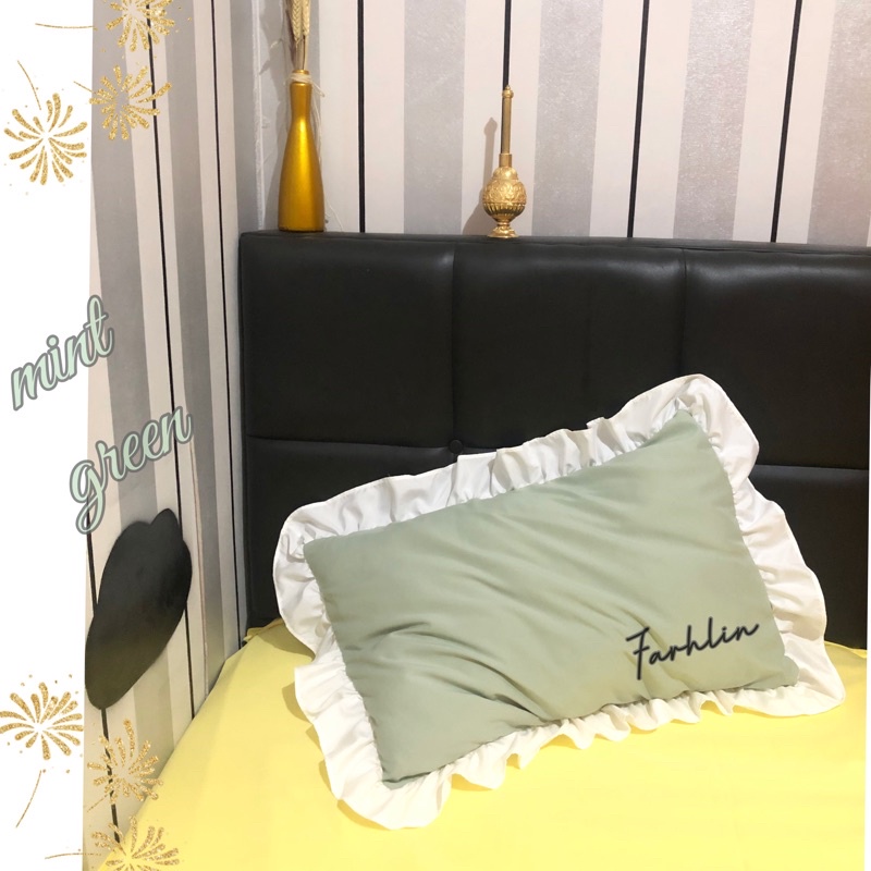 sarung bantal rempel polos/sarung bantal aesthetic/sarung bantal cantik