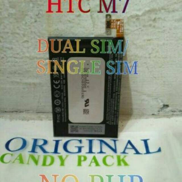 BATRE BATERAI BATTERY HTC One M7 DUAL SIM || SINGLE SIM Original Battery HTC