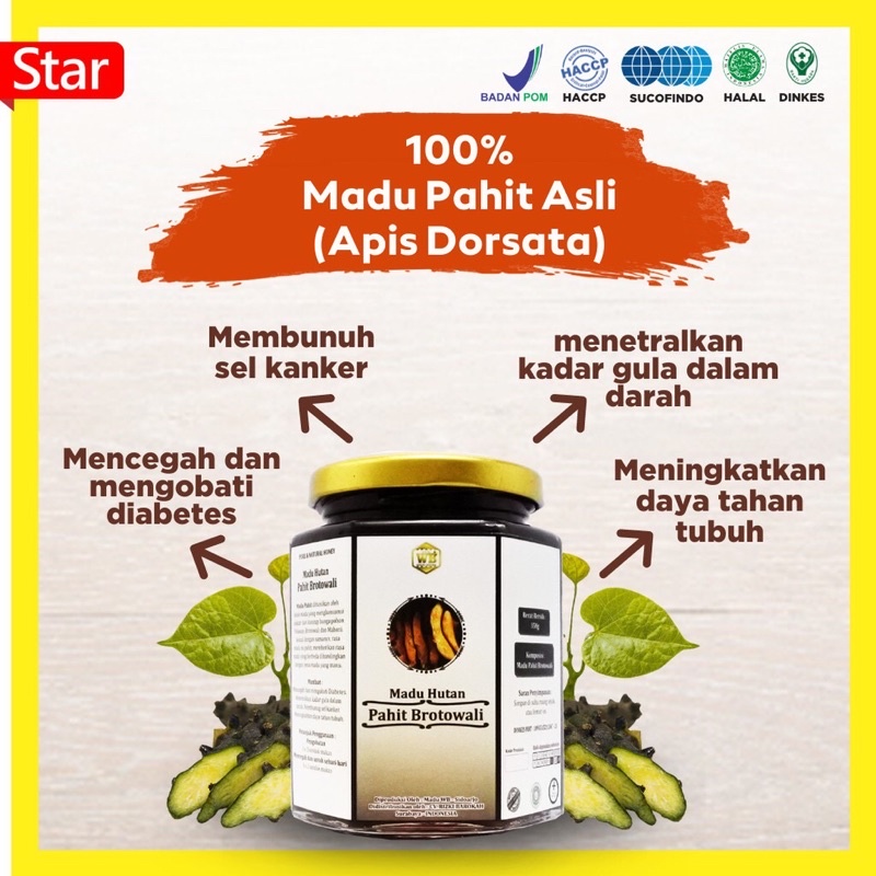 

[COD] Madu Pahit Brotowali / Lebah Apis Dorsata -Garansi Murni & Asli 100%-Wild Bee-Kemasan Ekonomis