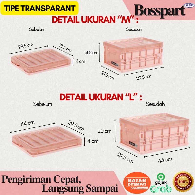 Kotak Penyimpanan Lipat Serbaguna / Box Lipat 30L / Folding Storage Portable Box / Container Tempat Baju / Kotak Keranjang Lipat 30 Liter