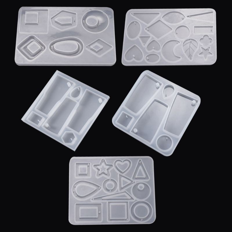 Glitter 5 Pcs/set Irregular Earring Pendant Jewelry Making Accessories Silicone Mold Set DIY Crystal Epoxy Molds