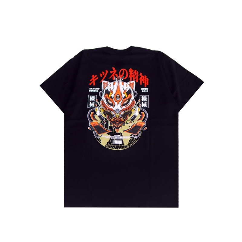 Almost Studio - T-Shirt - Kitsune - Black