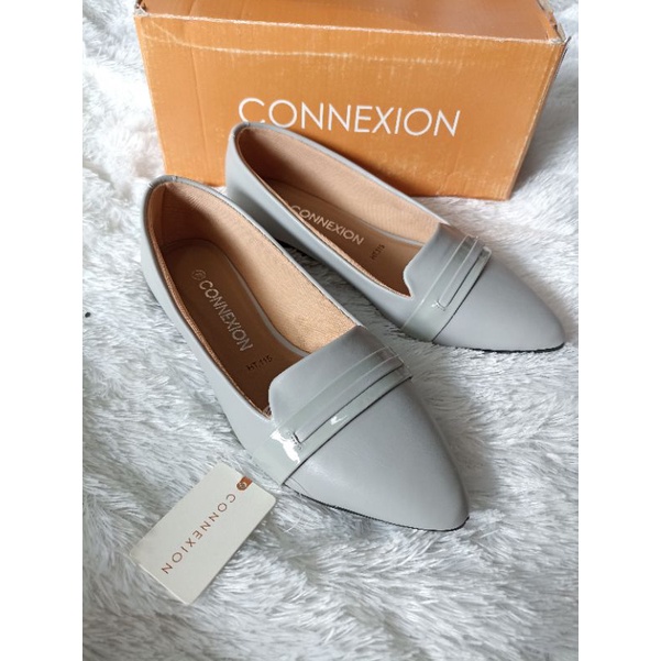 Connexion 37 Original sepatu flat shoes wanita casual formal kerja abu branded brand matahari