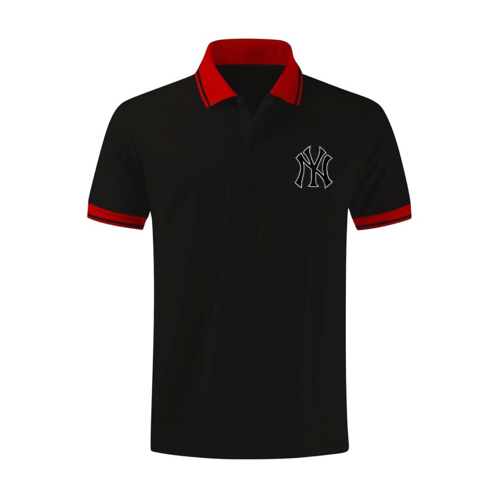 Noveli wear - Kaos kerah pria polo logo New york | poloshirt pria | kaos polo kerah kombinasi