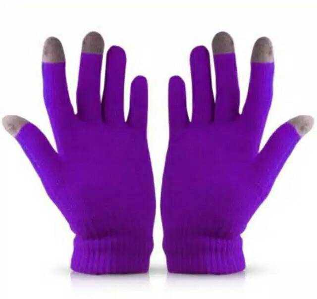 Sarung Tangan Motor TouchScreen Rajut Smart Phone Warna Polos Unisex Pria Wanita Hand Gloves Igloves