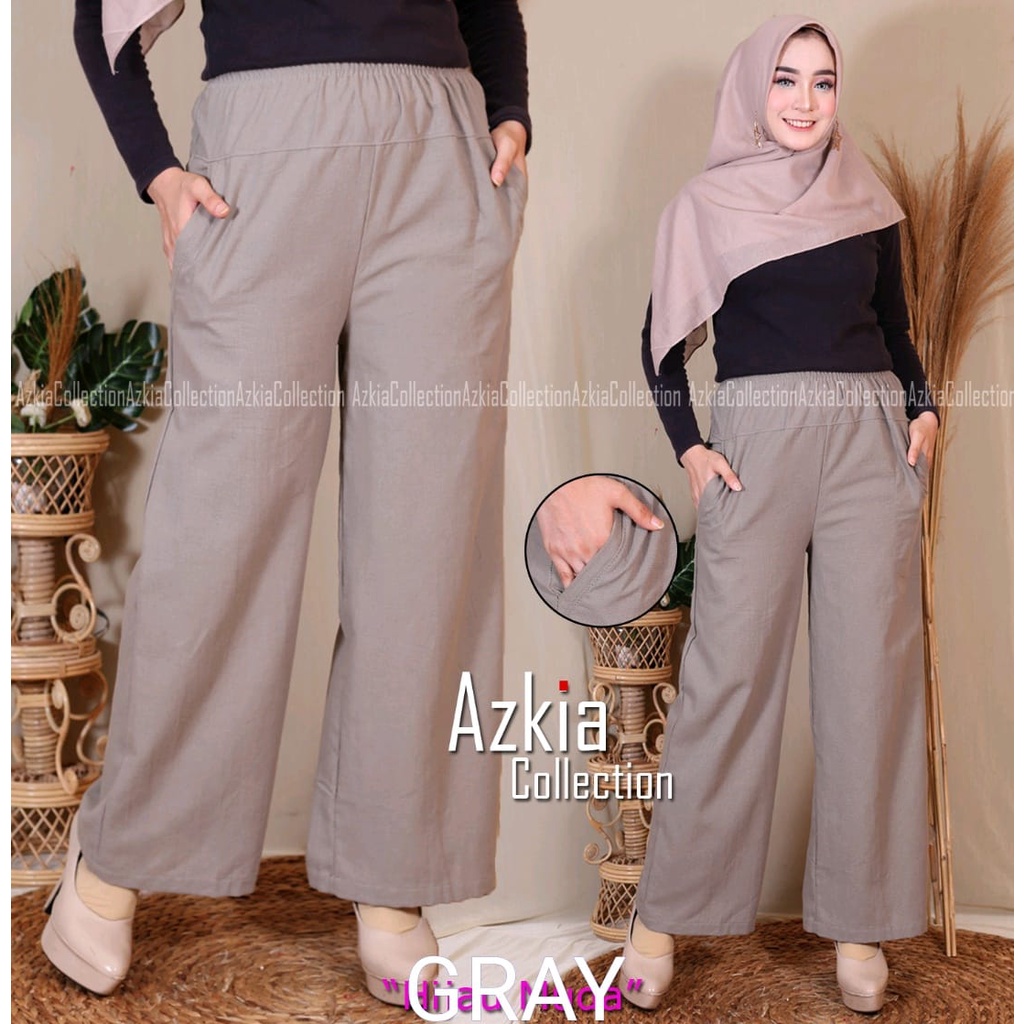 Celana Kulot Wanita Katun Linen Rami