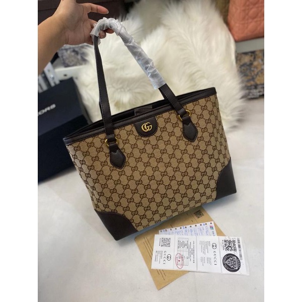 GUCCI TOTE BAG KANVAS (tanpa resleting)