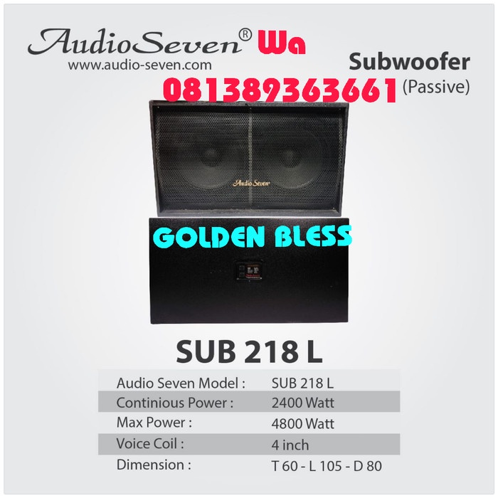Subwoofer Audio seven Sub 218 L 2 x 18 Direct