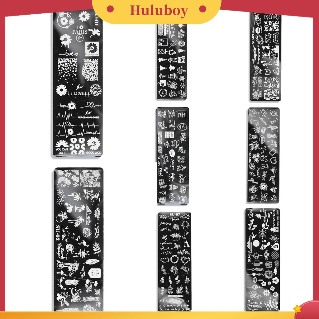 Huluboy Huluboy♡ Plat Stempel Kuku Motif Wajah Manusia Bahan Stainless Steel Untuk Manicure