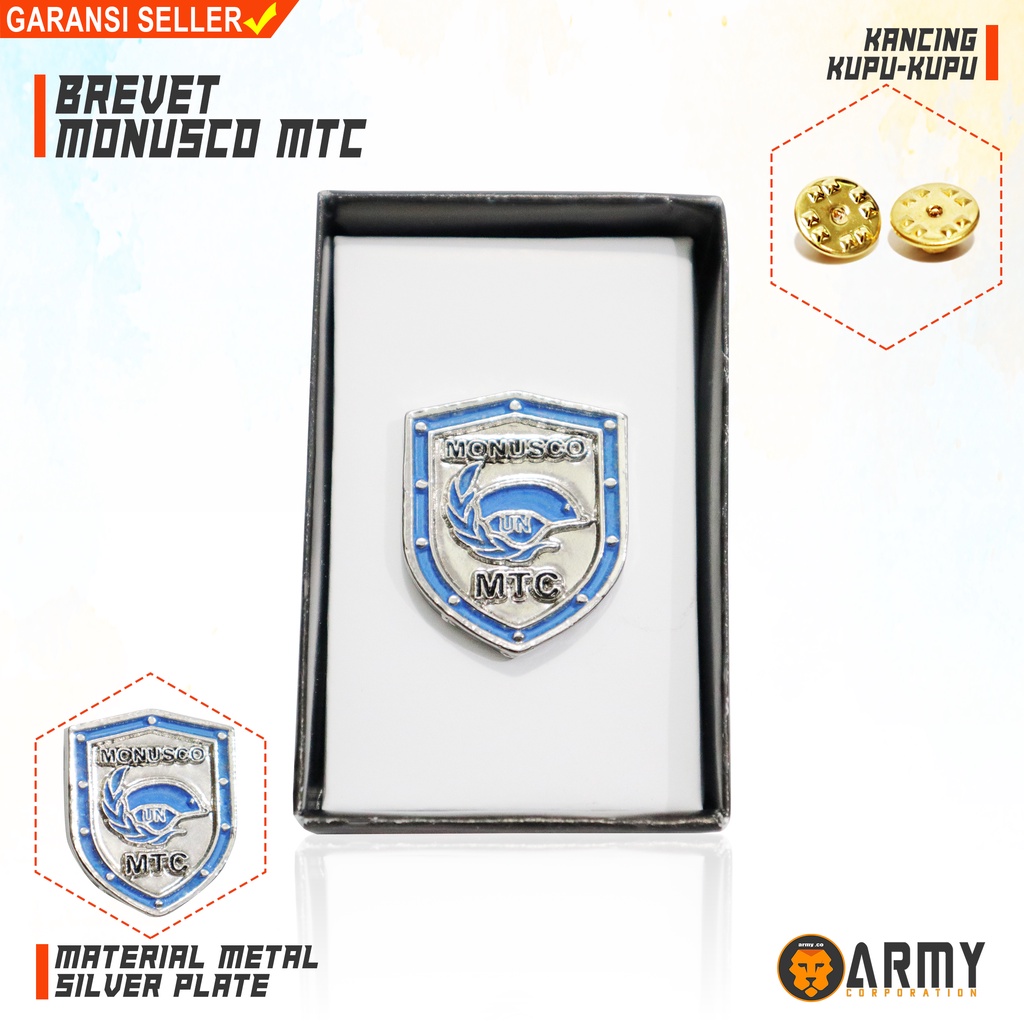 BREVET PIN MONUSCO MTC / EMBLEM MONUSCO MTC