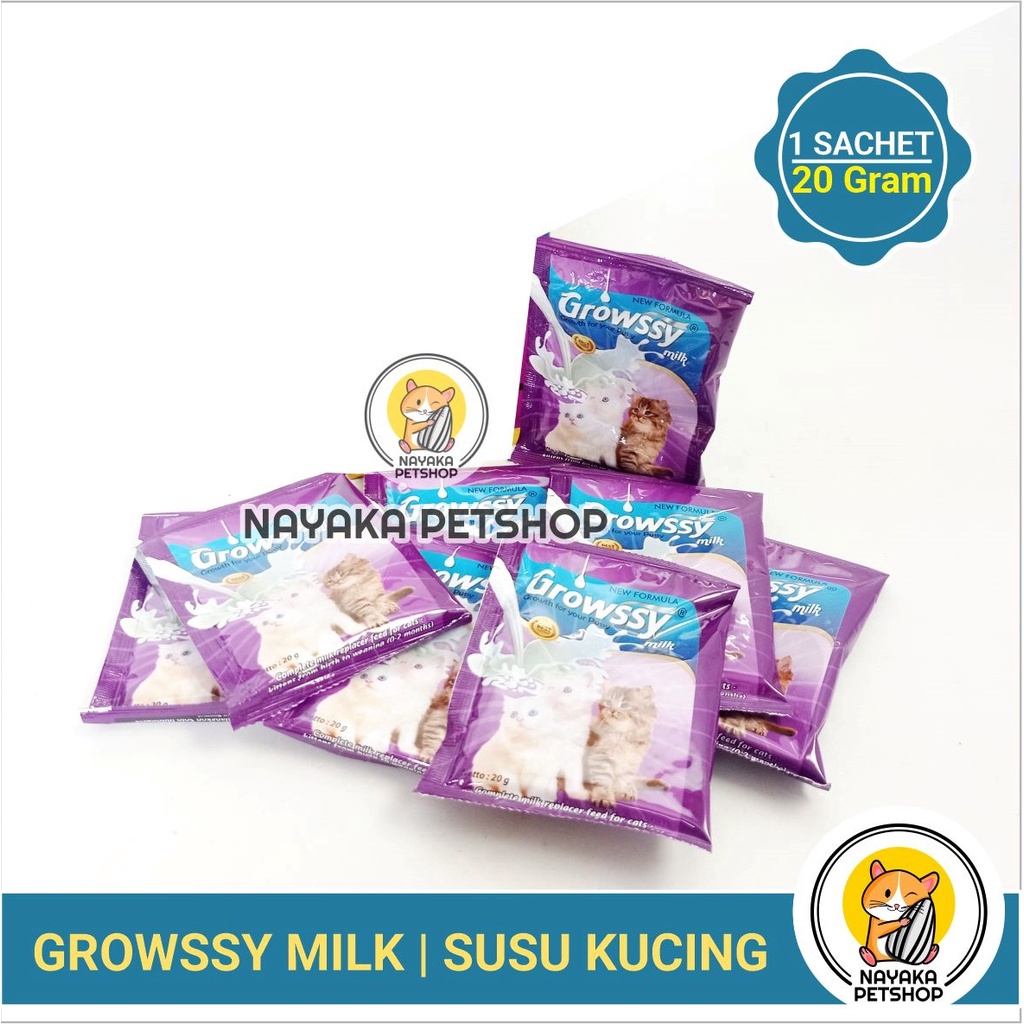 Growssy Milk Cat 20 gr Satuan 1 Sachet Susu Anak Kucing Kitten