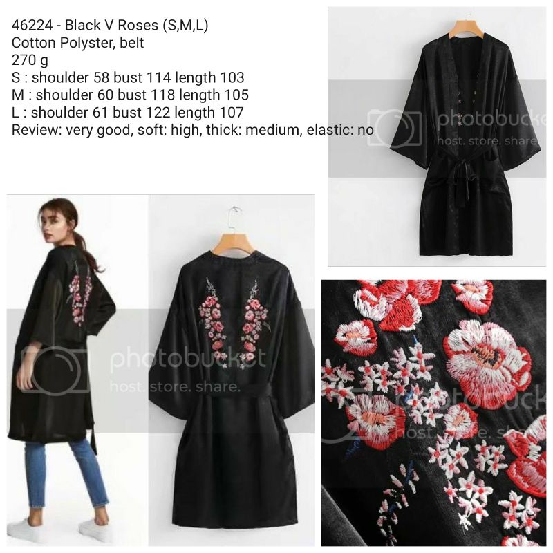 Outer jumbo hitam bordir bunga belt