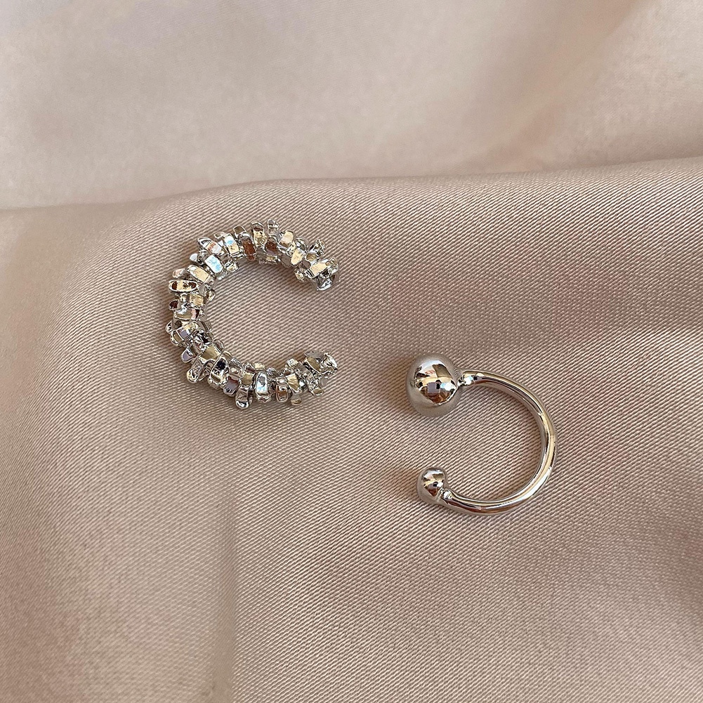 Anting Stud Tanpa Tindik Warna Silver Untuk Wanita